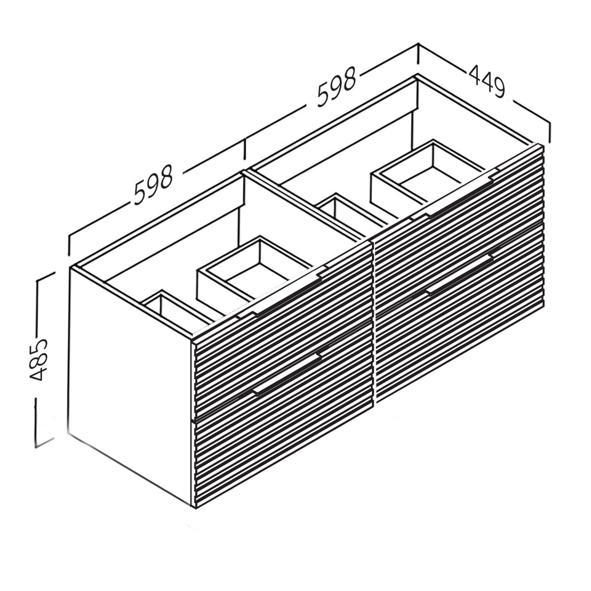 Servantskap 120 cm Tenfors Stilja Eik 4 skuffer
