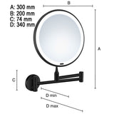 Sminkesepeil Smedbo Glow Vägg LED Svart Matt