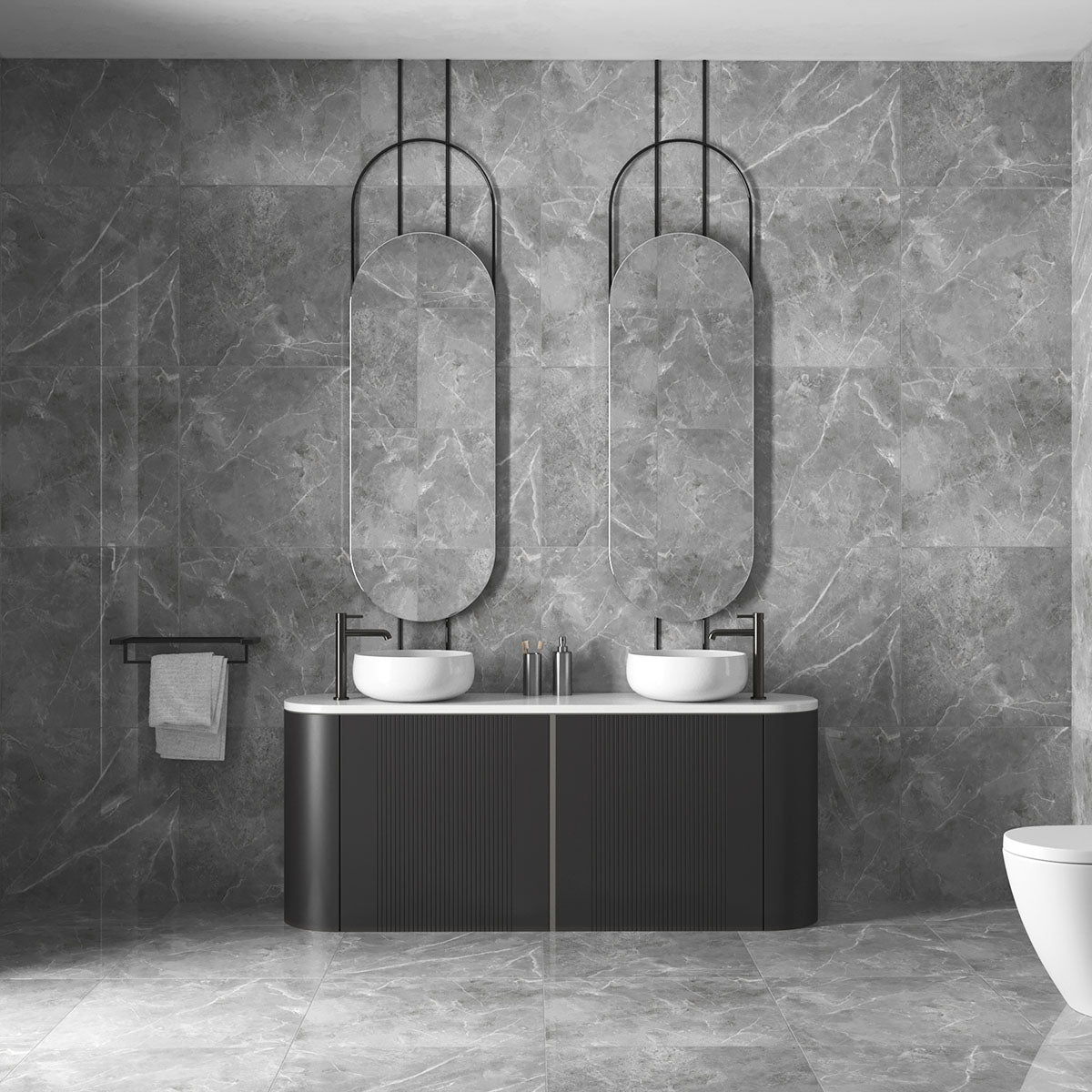 Gulvflis Pulpis Dark Grey Marmor Blank 60x60
