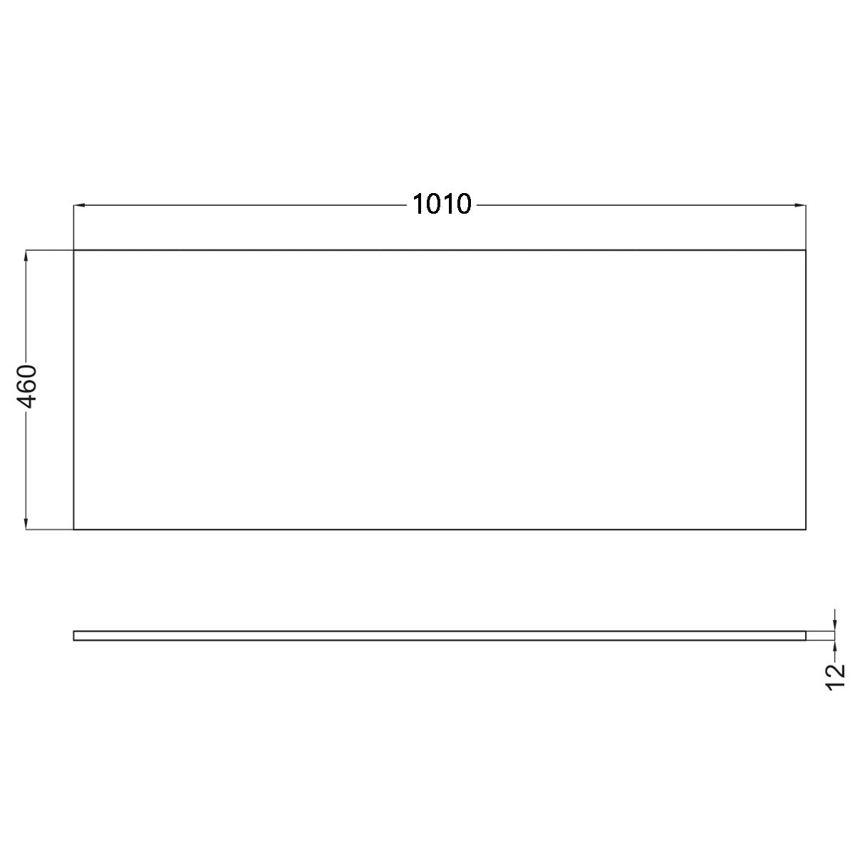 Benkplate Solid Surface Tenfors 120x45 cm Svart Matt