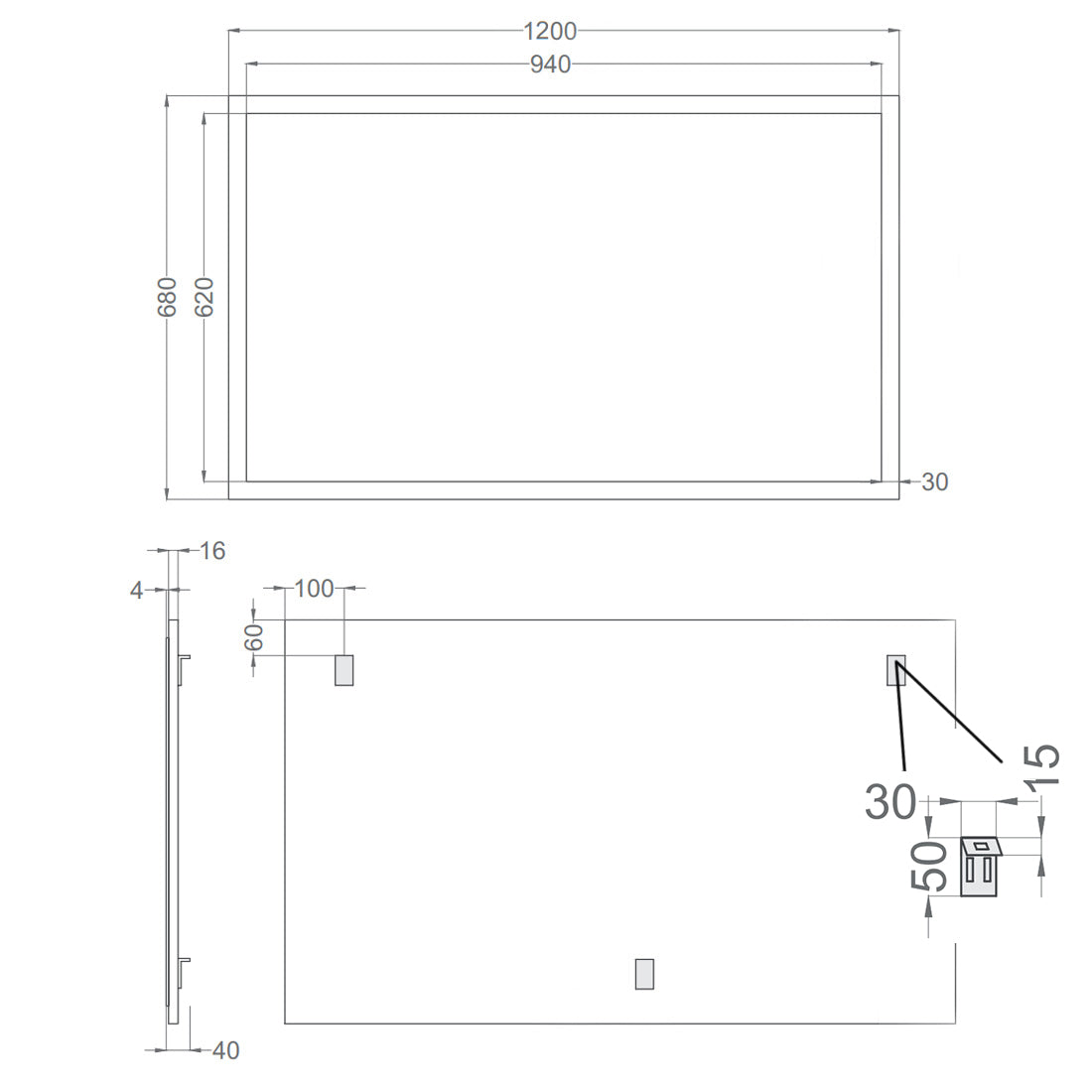 Baderomsspeil 120x68 cm Tenfors Allmoge Salvie