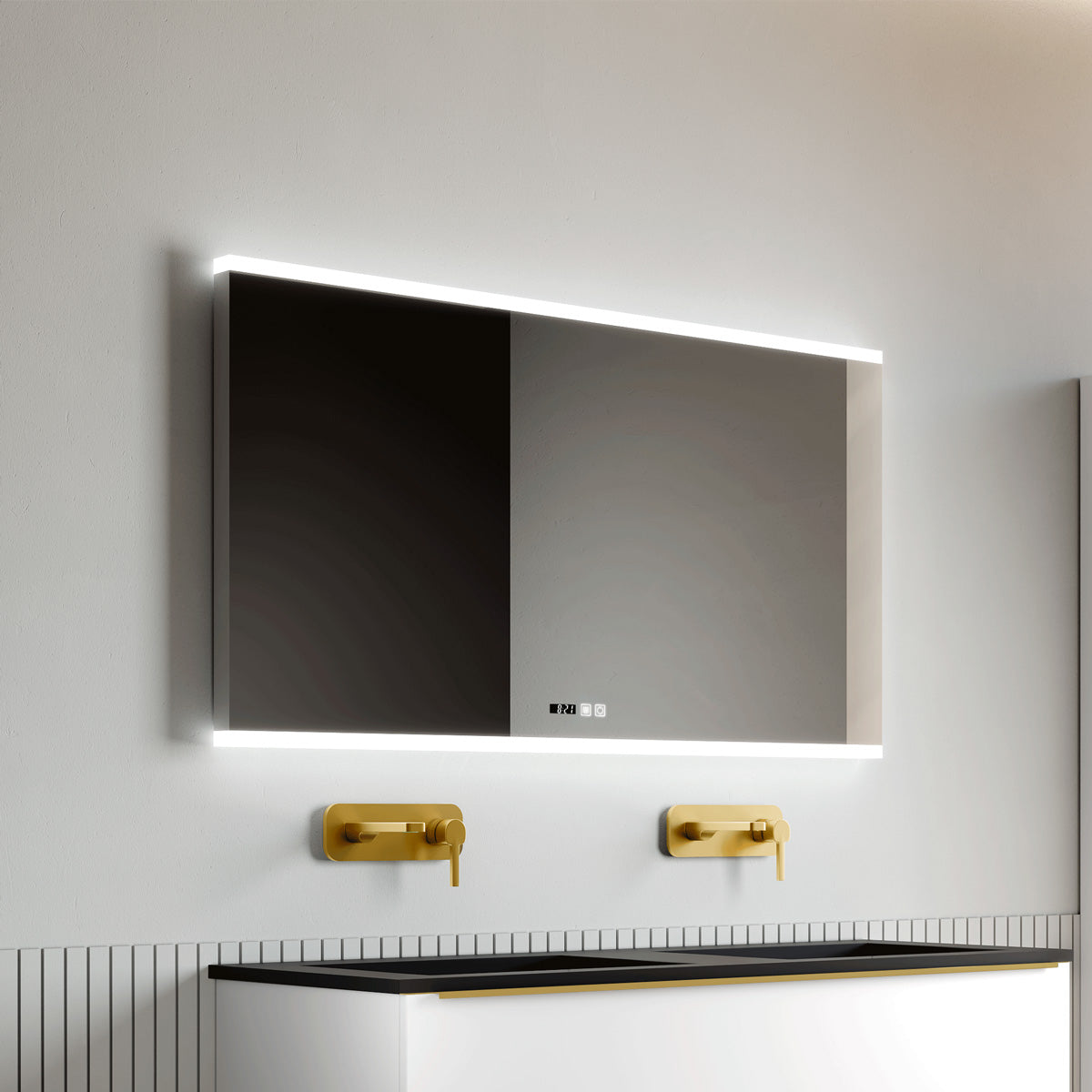 Dugfri LED-baderomsspeil med Bluetooth 120x65 cm Tenfors Spoty