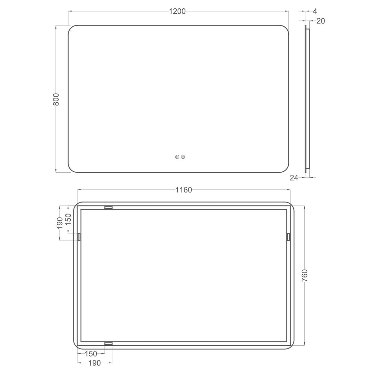 Baderomspeil Imfri LED 120x80 cm Tenfors Verona