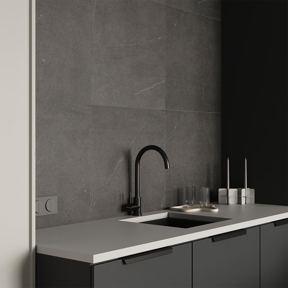 Gulvflis Bellevue Graphite Marmor Matt 60x60