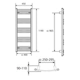 Håndkletørkere Hafa Ellips Krom 1180x450