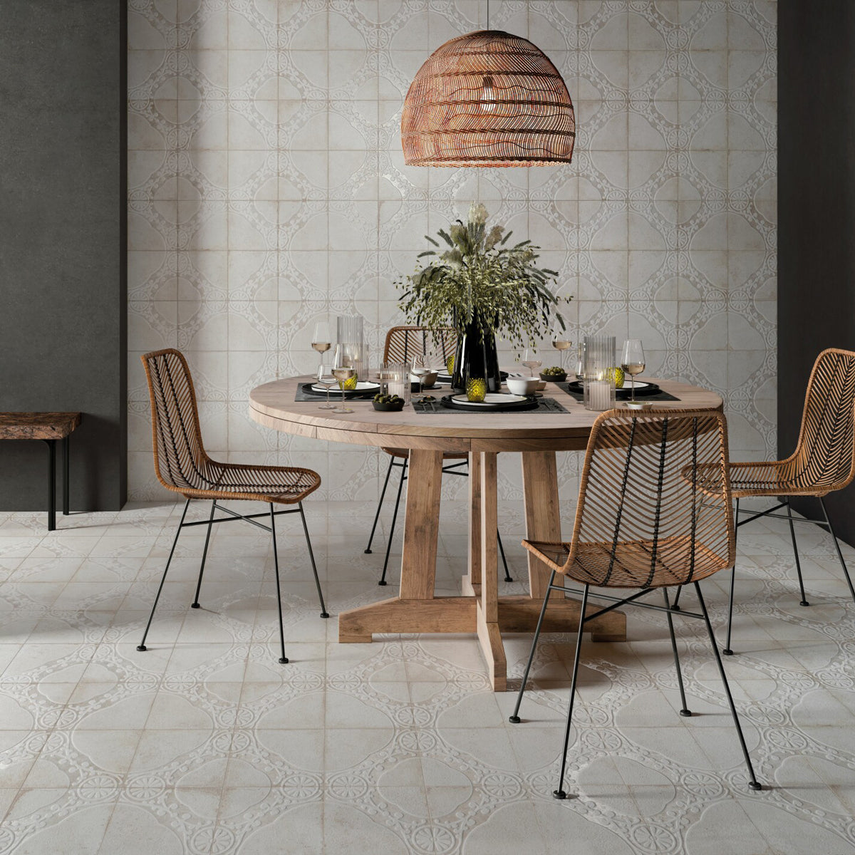 Gulvflis FS Jaipur White LT 45x45