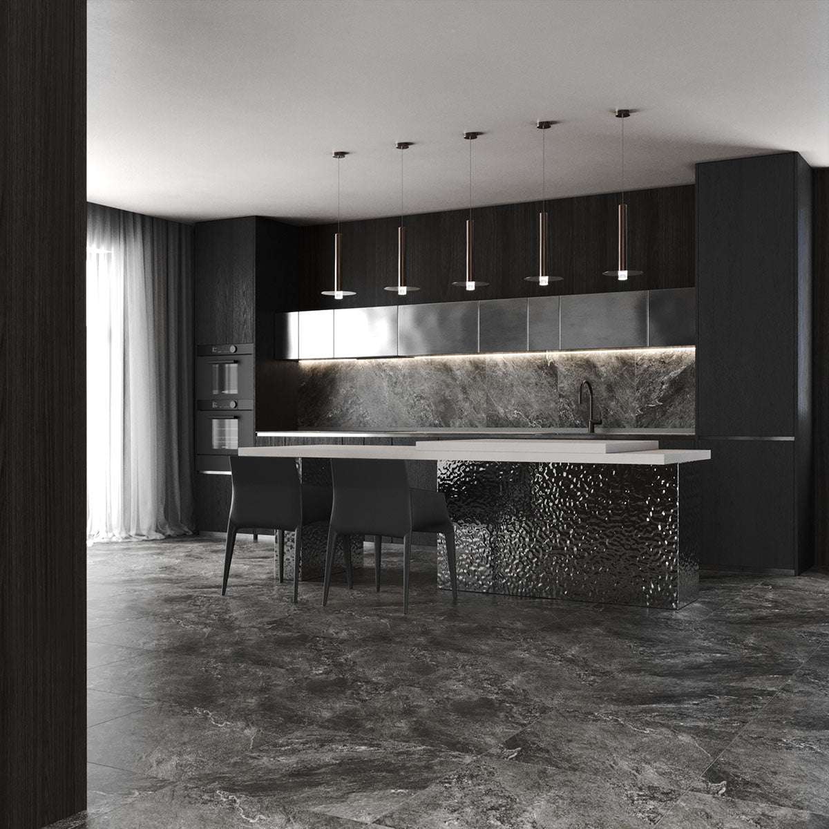 Gulvflis Newport Graphite Marmor Matt 60x60