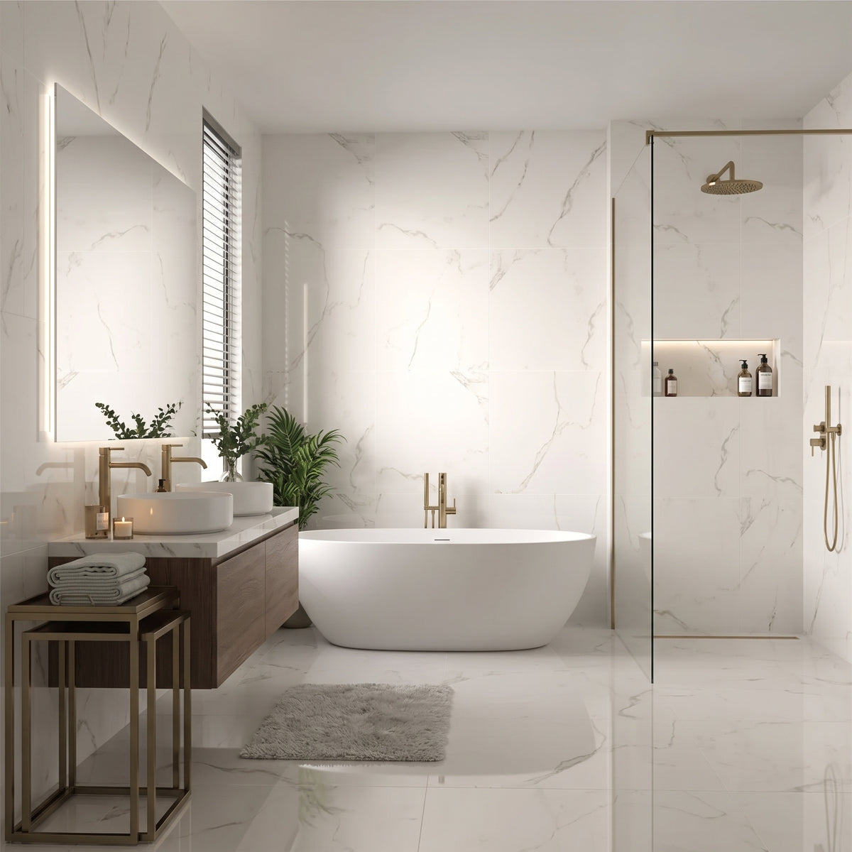 Gulvflis Carrara Marmor Blank 60x60