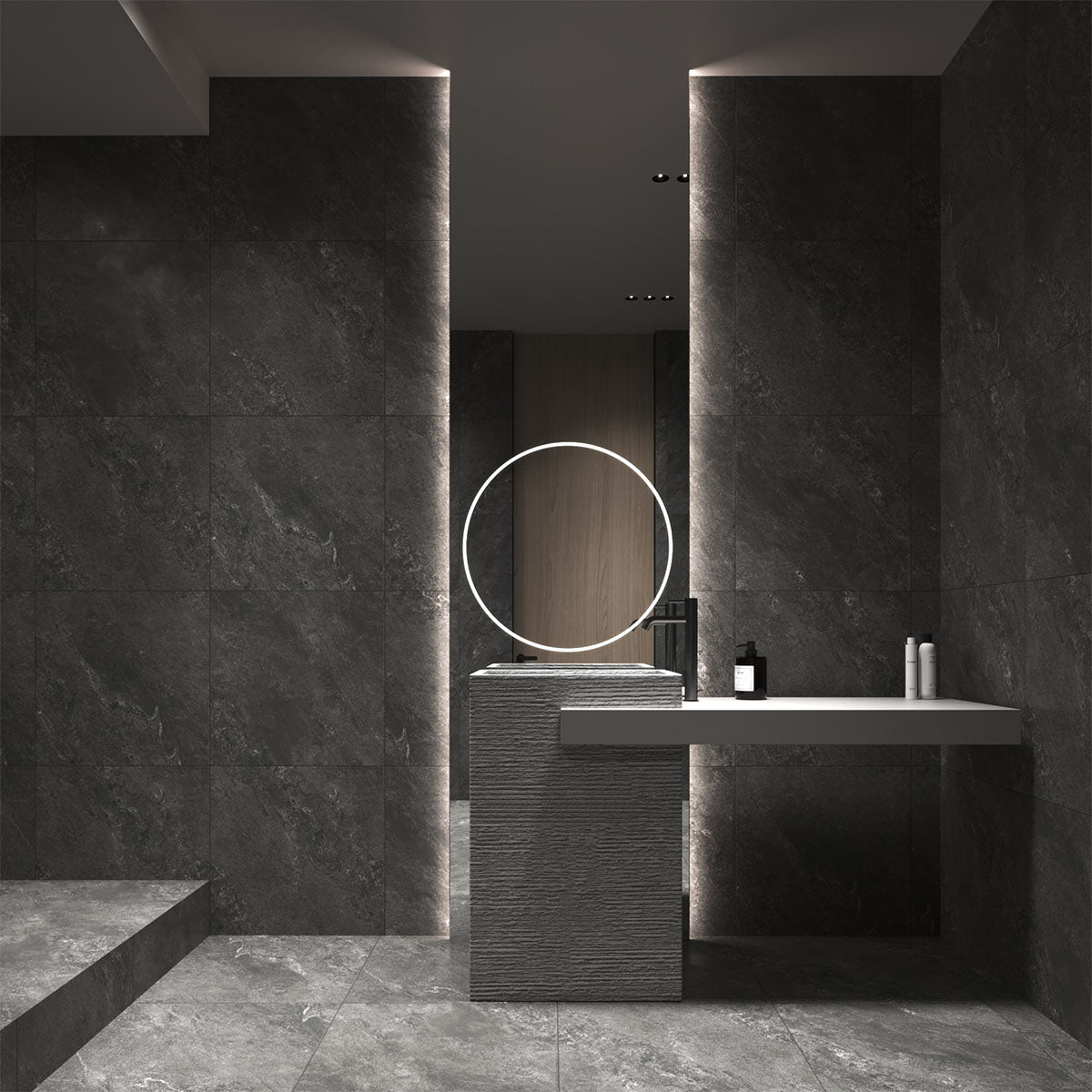 Gulvflis Newport Graphite Marmor Matt 60x60