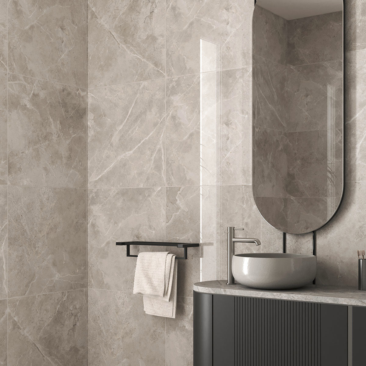 Gulvflis Pulpis Mid Grey Marmor Blank 60x60