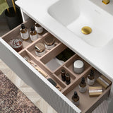 Servantskap 60 cm Tenfors Bambu Hvit Matt