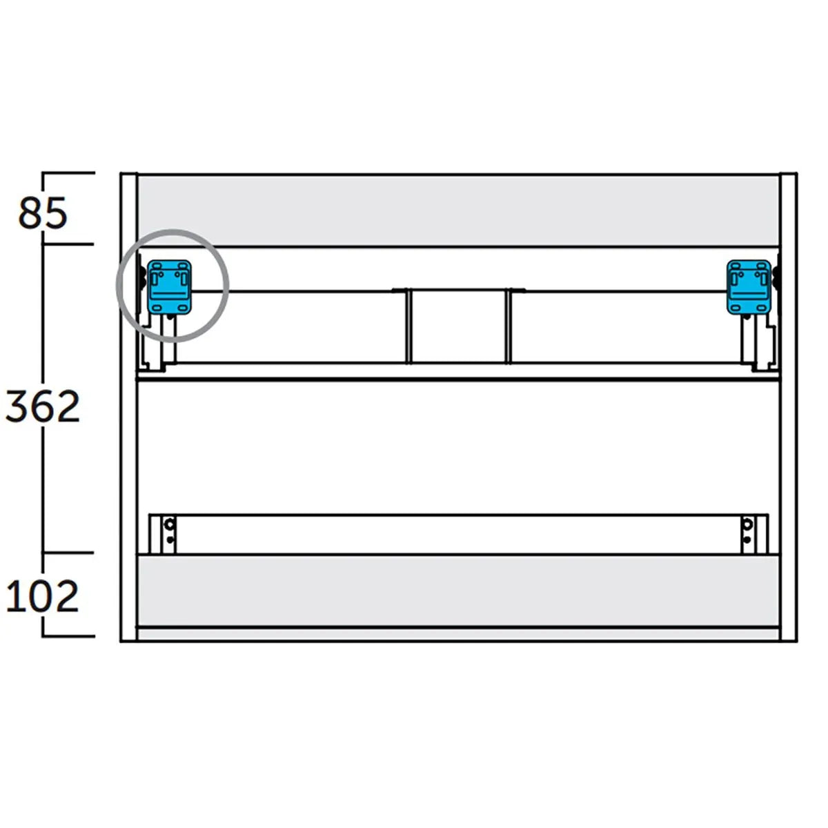 Servantskap 80 cm Tenfors Sahara Svart Matt