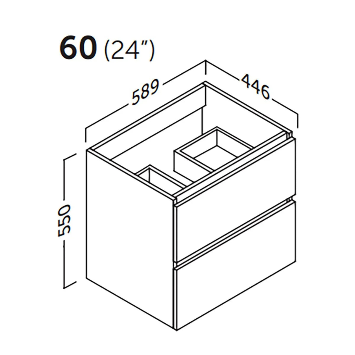 Servantskap 120 cm Tenfors Viken Grå Matt 4 skuffer