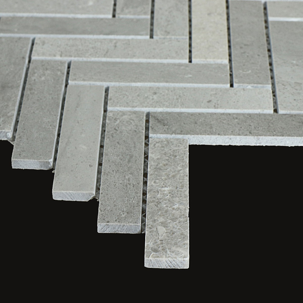 Mosaikk Marmor Fishbone Stone Grey