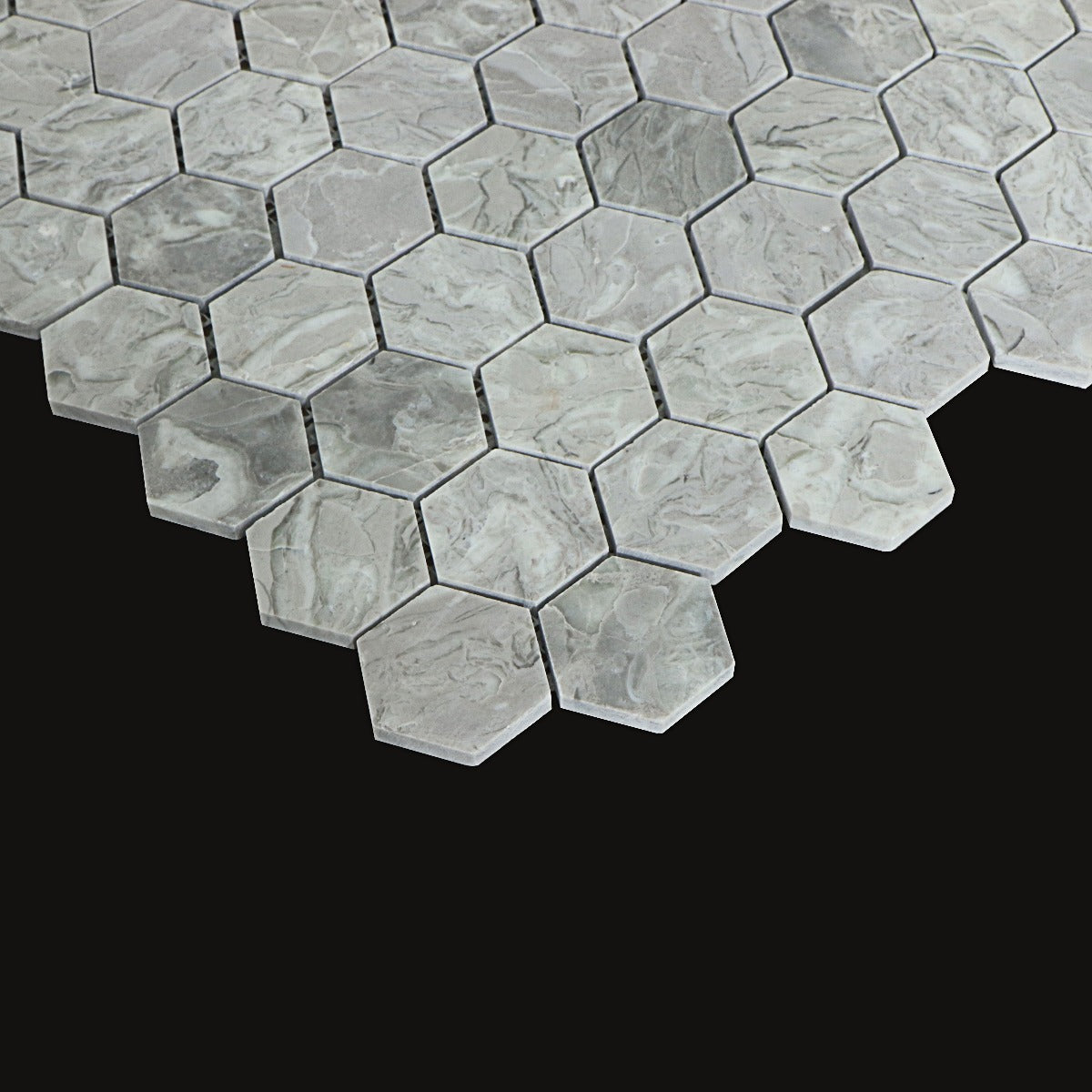 Mosaikk Marmor Hexagon Ever Grey