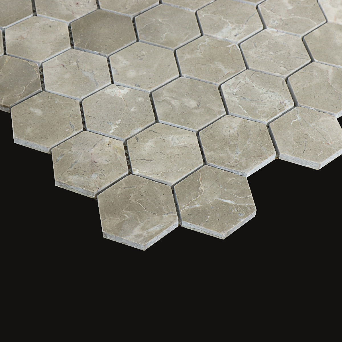 Mosaikk Marmor Hexagon Bone