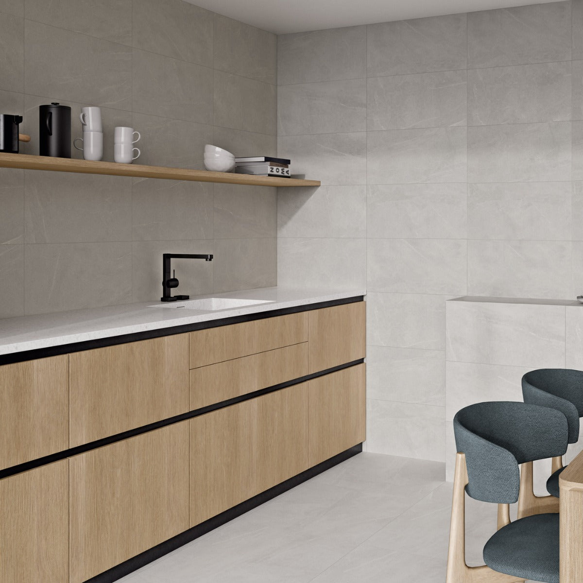 Gulvflis Bellevue White Marmor Matt 75x75