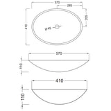 Frittstående Servant Solid Surface Tenfors Oval 57x41 cm Hvit Matt