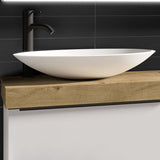 Frittstående Servant Solid Surface Tenfors Oval 57x41 cm Hvit Matt
