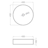 Frittstående Servant Tenfors Rotterdam Ø43 cm Hvit Blank